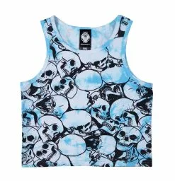 BROKEN PROMISES Catacombs Crop Tank Lt Blue Sets