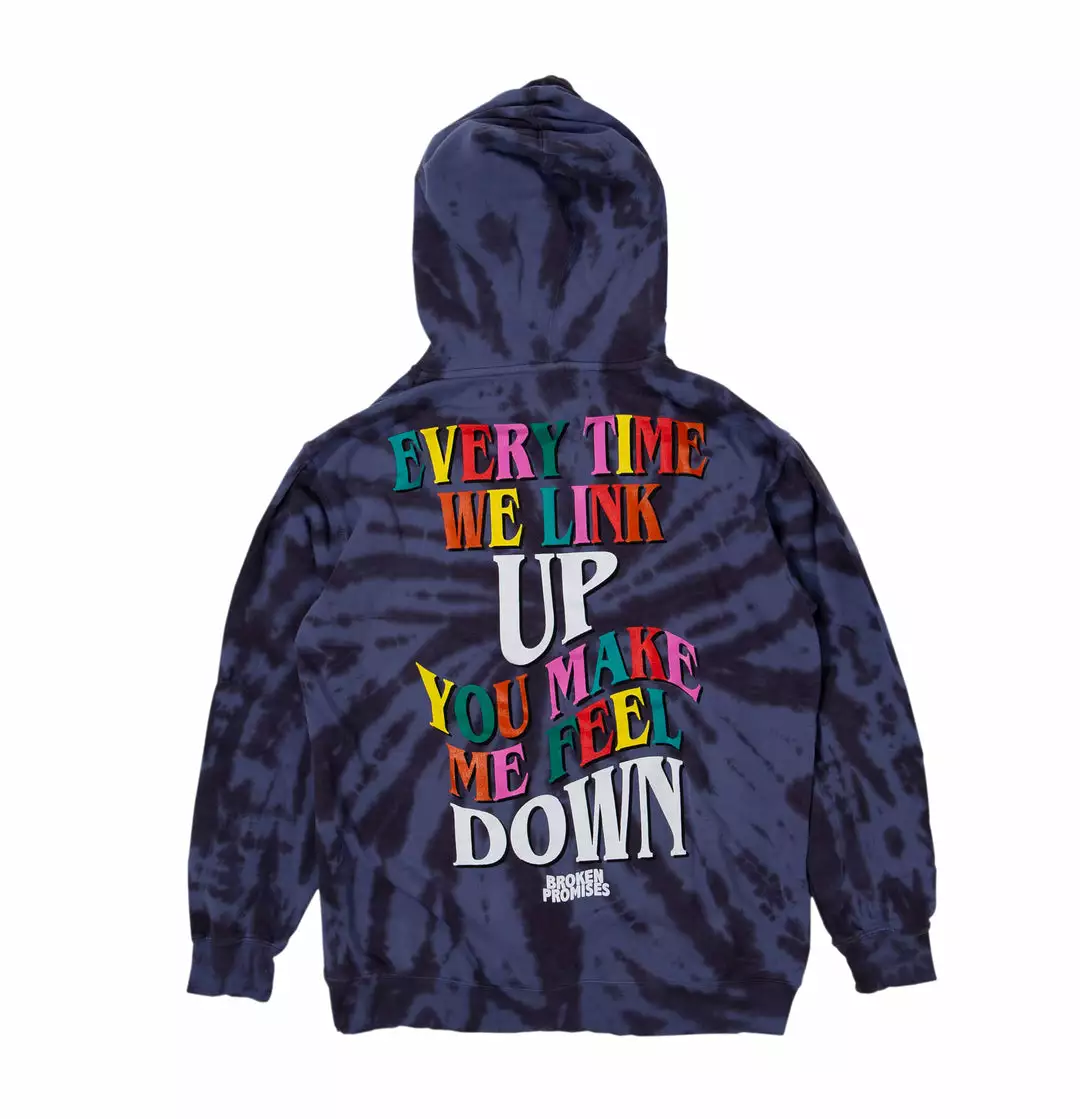 CASH Hoodies Up Down Tie Dye Hoodie Wash Blue