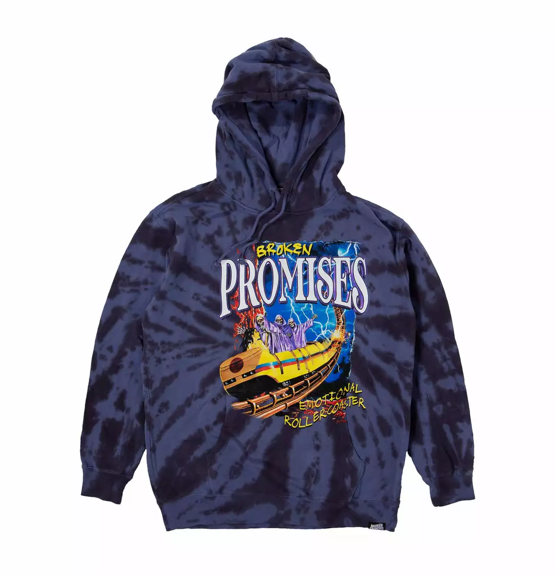 CASH Hoodies Up Down Tie Dye Hoodie Wash Blue