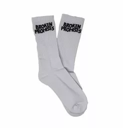 BROKEN PROMISES BP Wave Logo Sock - White Accessories