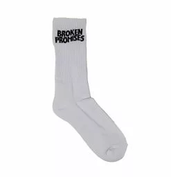 BROKEN PROMISES BP Wave Logo Sock - White Accessories