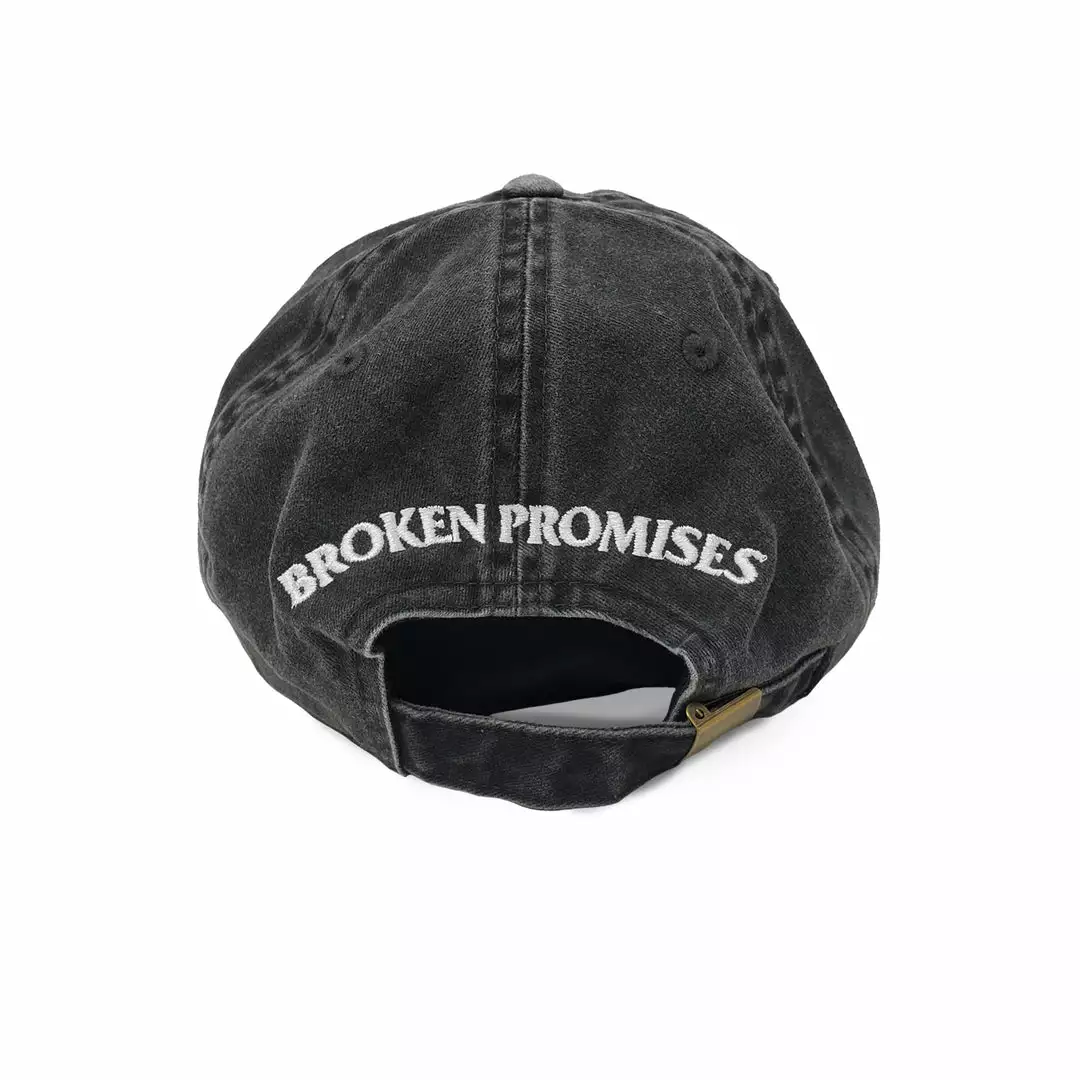 BROKEN PROMISES Riot Dad Hat Washed Black Headwear