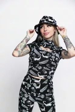 BROKEN PROMISES Tropic Disaster Mock Neck Top