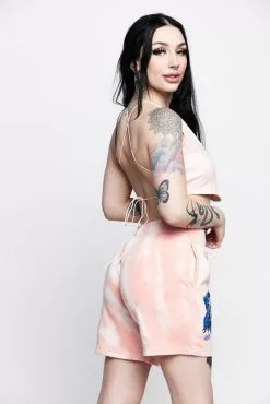 BROKEN PROMISES Softly Pink Tie Dye Halter Top