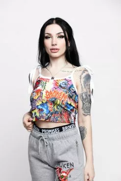 BROKEN PROMISES Batwing Banded Sweatshort Grey