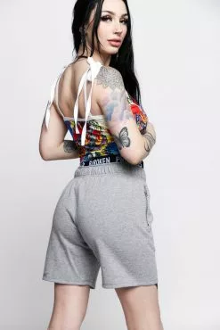 BROKEN PROMISES Batwing Banded Sweatshort Grey
