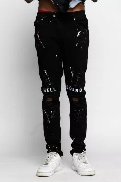 CASH Hell Bound Spatter Denim Bottoms