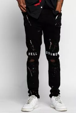 CASH Hell Bound Spatter Denim Bottoms