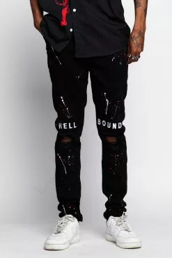 CASH Hell Bound Spatter Denim Bottoms