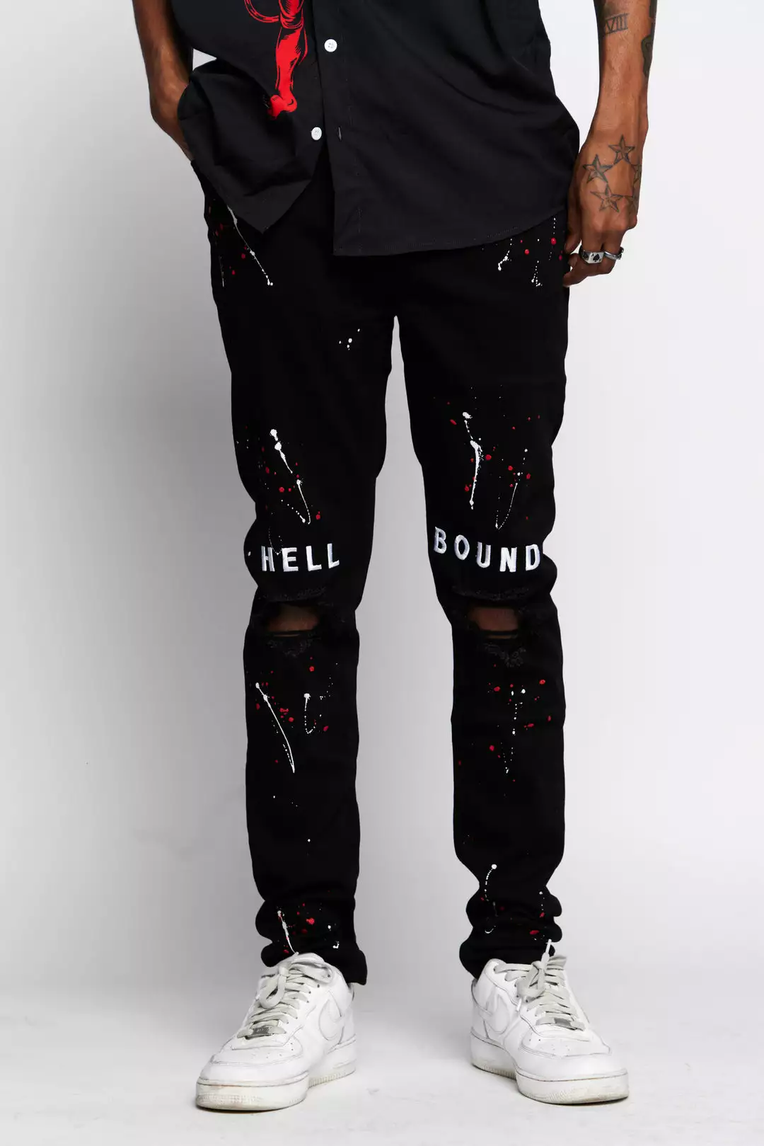 CASH Hell Bound Spatter Denim Bottoms