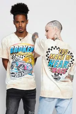 BROKEN PROMISES BP X Hot Wheels Heart Race Tie Dye Tee Sand