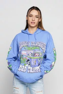 BROKEN PROMISES BP X Hot Wheels Road Trippin Purple Dye Hoodie