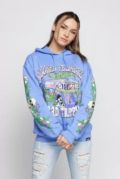 BROKEN PROMISES BP X Hot Wheels Road Trippin Purple Dye Hoodie