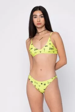 BROKEN PROMISES Toxic Relationship Bikini Top Neon Green