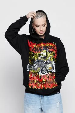 BROKEN PROMISES BP X Hot Wheels Lost Control Hoodie Black Hoodies