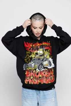 BROKEN PROMISES BP X Hot Wheels Lost Control Hoodie Black Hoodies
