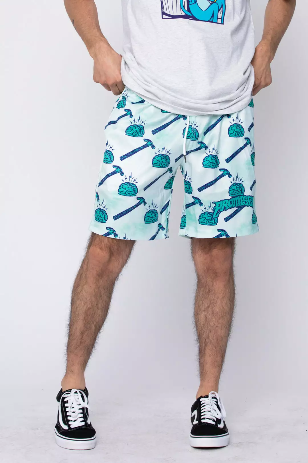 BROKEN PROMISES Brain Waves Shorts Green