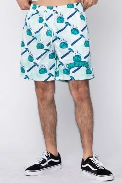 BROKEN PROMISES Brain Waves Shorts Green