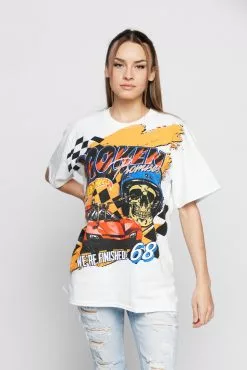 BROKEN PROMISES BP X Hot Wheels We're Finished S/S Tee White Shirts