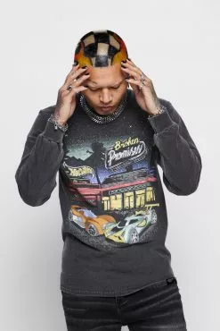 BROKEN PROMISES BP X Hot Wheels Look Both Ways Long Sleeve Shirts