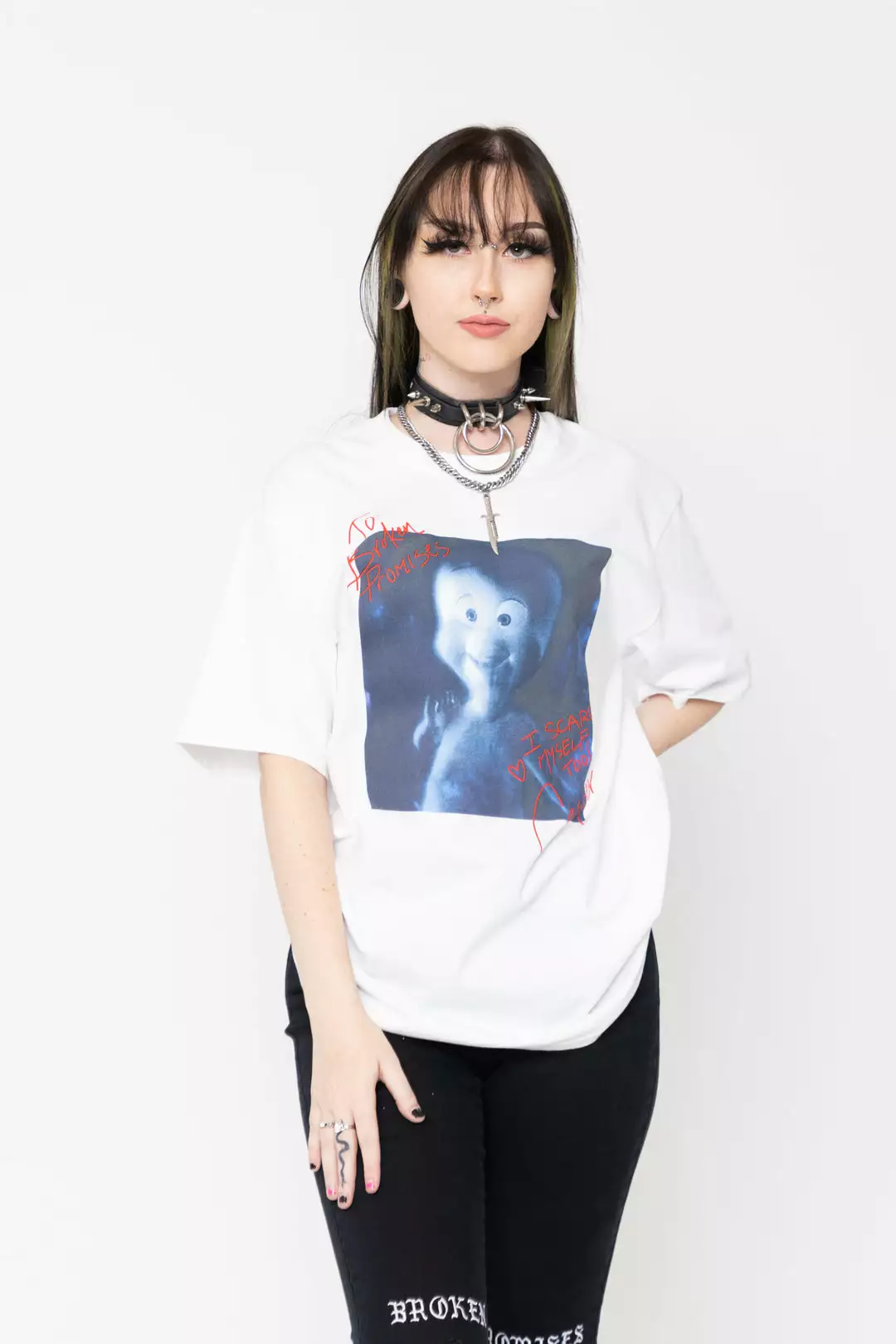 BROKEN PROMISES Shirts BP X Casper Autograph Tee White
