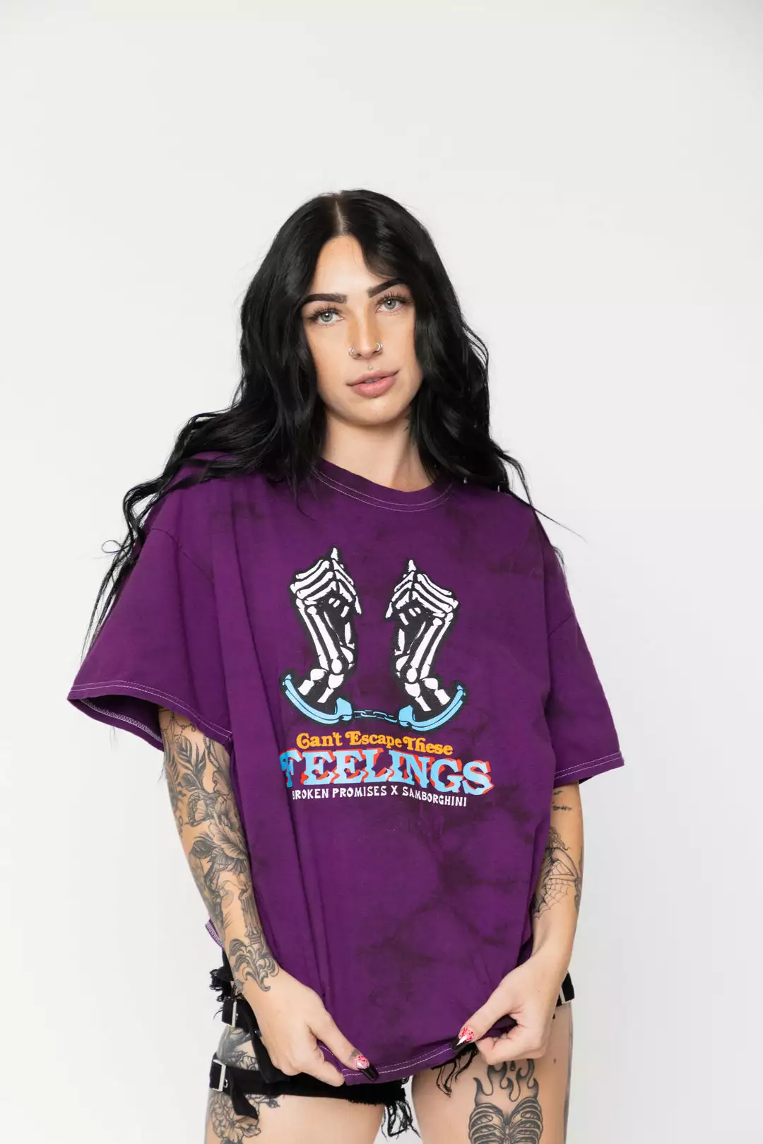 BROKEN PROMISES BPxSamborghini Escapism Purple Tie Dye Tee