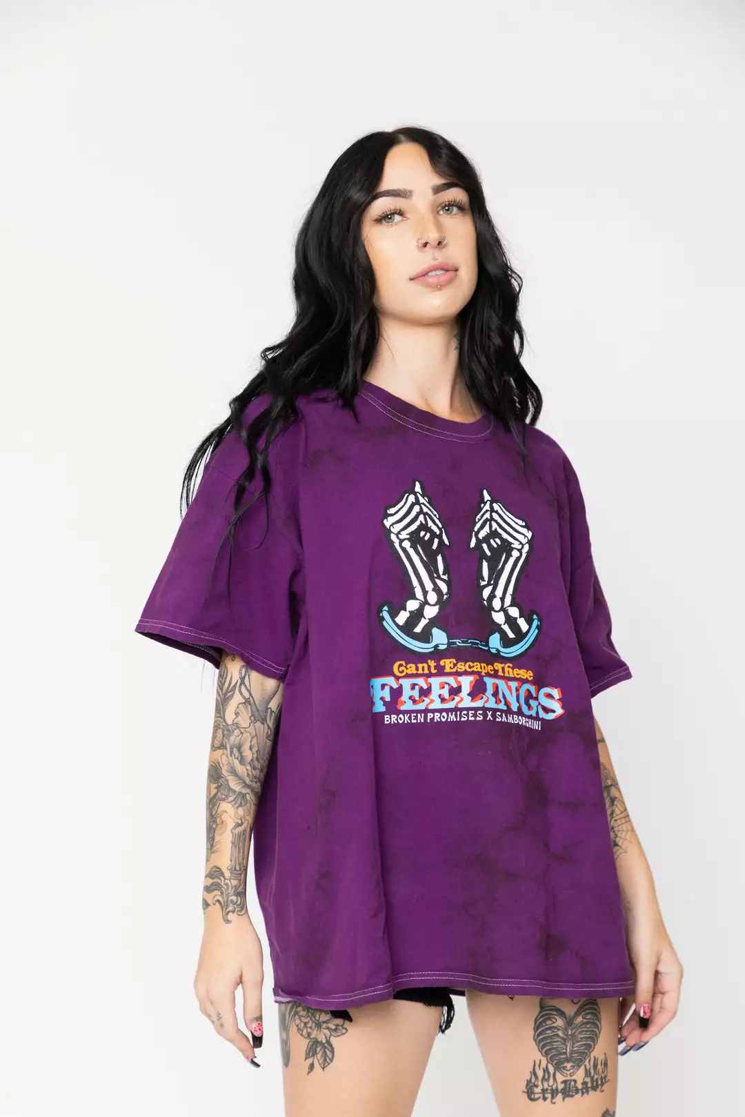 BROKEN PROMISES BPxSamborghini Escapism Purple Tie Dye Tee