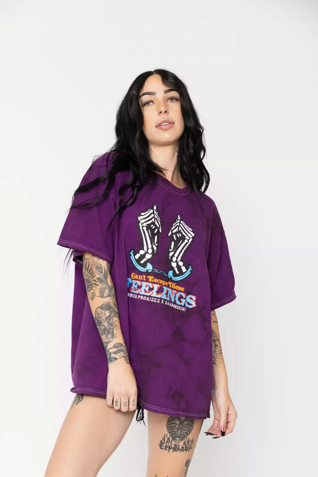 BROKEN PROMISES BPxSamborghini Escapism Purple Tie Dye Tee