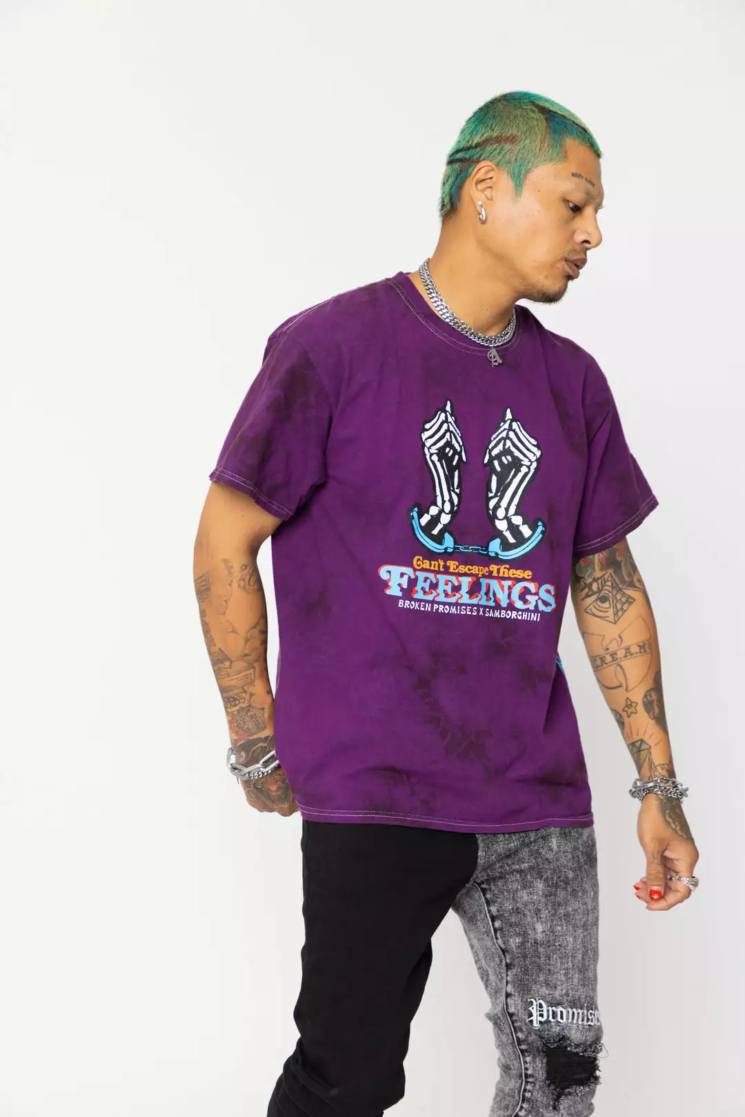 BROKEN PROMISES BPxSamborghini Escapism Purple Tie Dye Tee