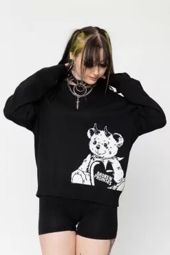 BROKEN PROMISES Unbearable Knit Sweater Womens' Tops