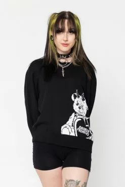 BROKEN PROMISES Unbearable Knit Sweater Womens' Tops