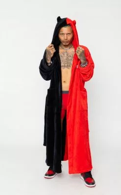 BROKEN PROMISES Red/Black Split Devil Horn Robe