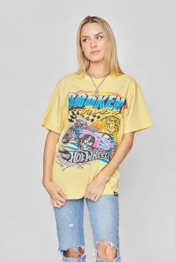 BROKEN PROMISES BP X Hot Wheels Heart Race Tee Yellow