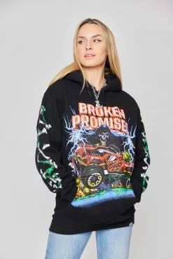 BROKEN PROMISES Hoodies BP X Hot Wheels Drive Me Crazy Hoodie Black
