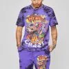 BROKEN PROMISES BP X Hot Wheels Track Tee Tie Dye Purple