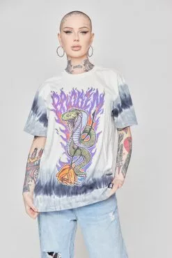 CASH Bad Chemistry Stripe Dye Tee White/Grey Shirts