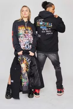 BROKEN PROMISES Emotional Crew Jacket Black