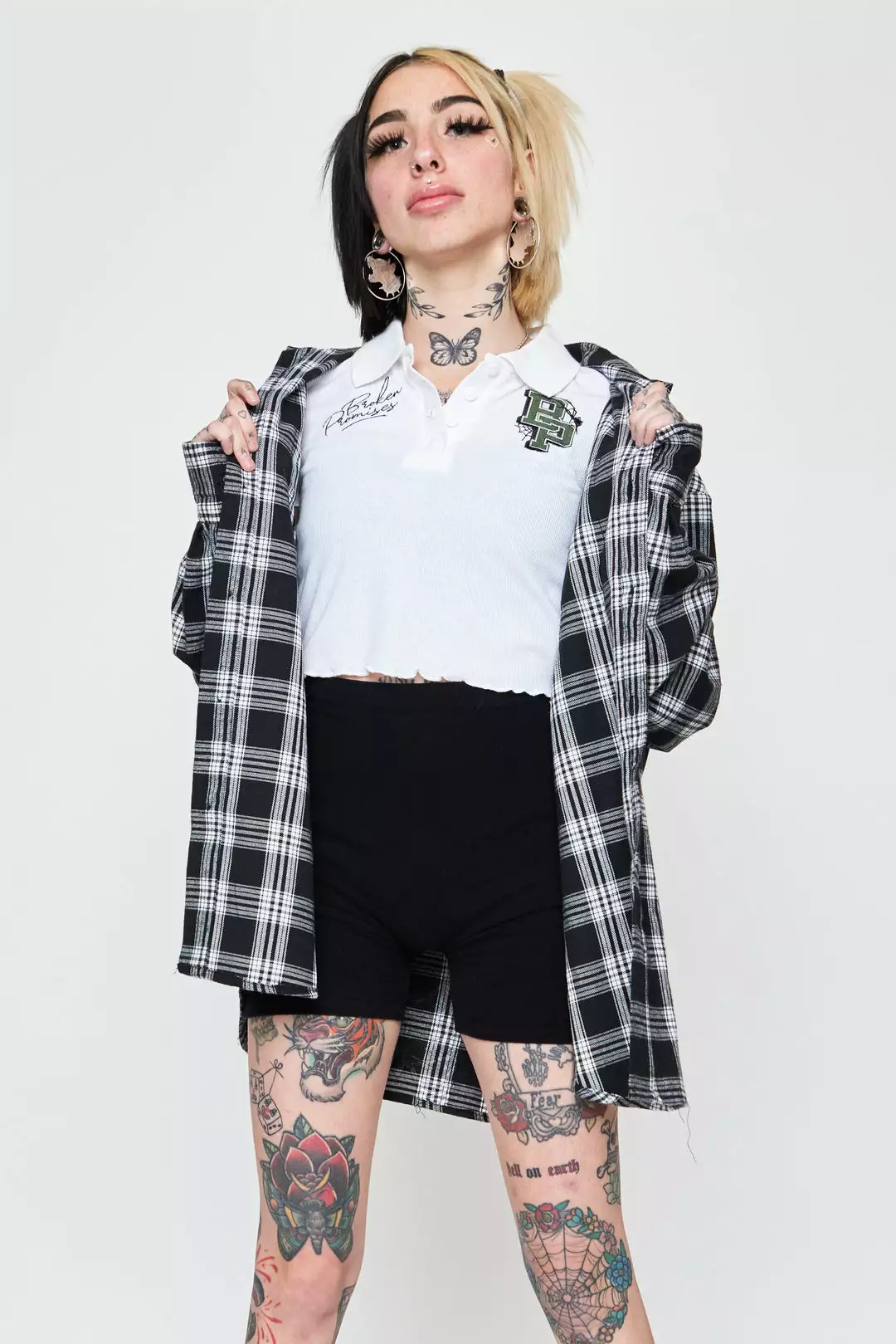 BROKEN PROMISES Poor Sport Cropped Polo Top Womens