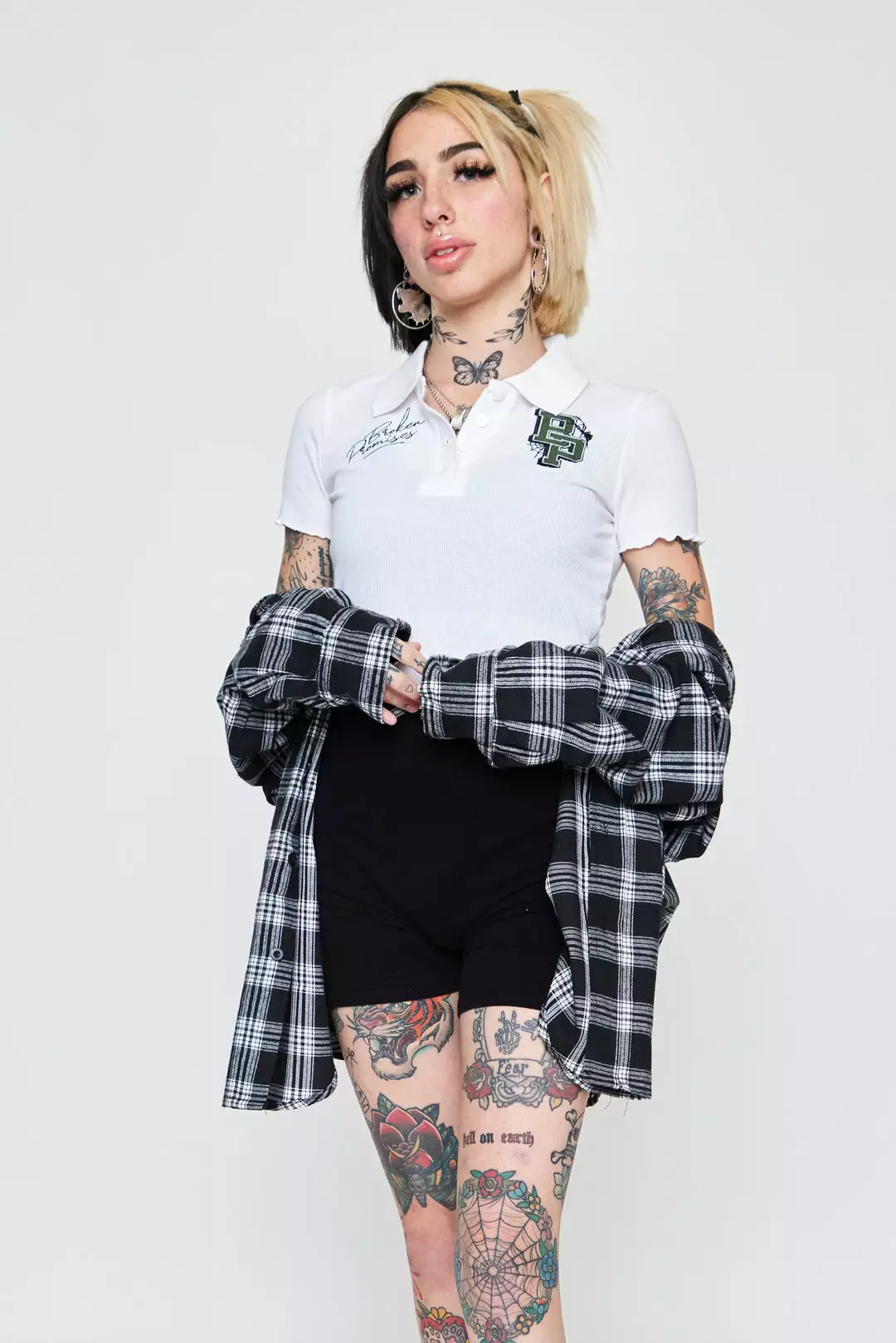 BROKEN PROMISES Poor Sport Cropped Polo Top Womens