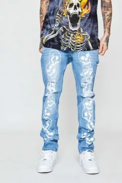 BROKEN PROMISES Bottoms Catacombs Denim Light Blue