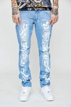 BROKEN PROMISES Bottoms Catacombs Denim Light Blue