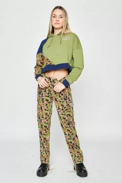 BROKEN PROMISES Hoodies Reaper Camo Patchwork Crop Hoodie