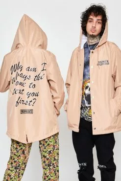 BROKEN PROMISES Outerwear Text First Jacket