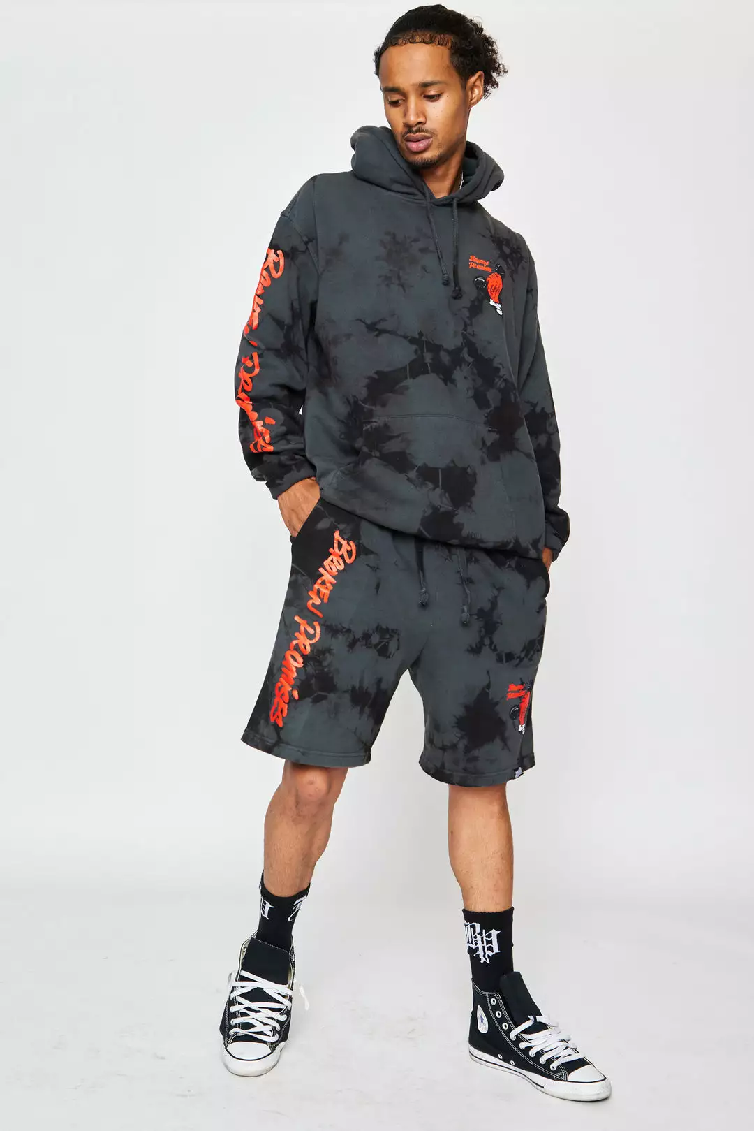 CASH Call 666 Crystal Wash Horn Hoodie Black Hoodies