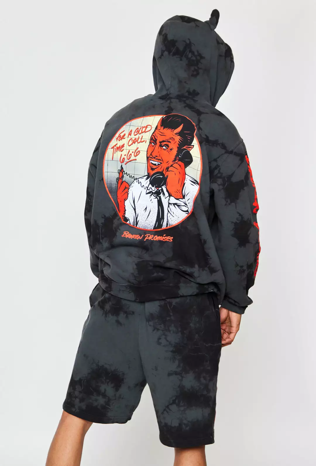 CASH Call 666 Crystal Wash Horn Hoodie Black Hoodies