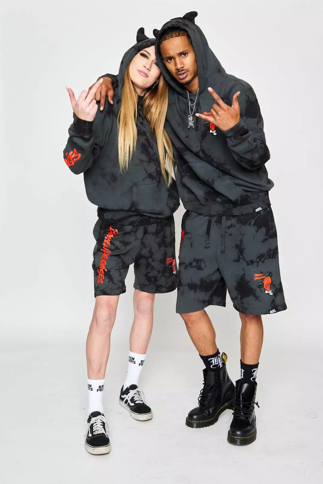 CASH Call 666 Crystal Wash Horn Hoodie Black Hoodies