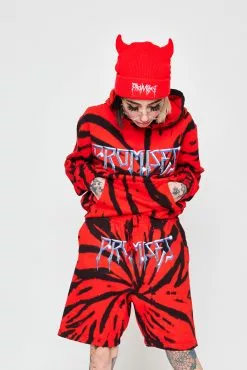 CASH Headbang Shorts Spiral Red/Black Tie Dye Hoodies