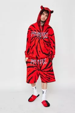 CASH Headbang Horn Hoodie Spiral Red/Black