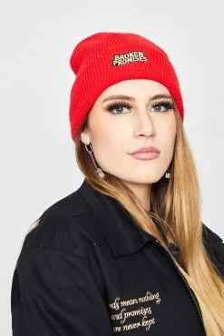 BROKEN PROMISES Headwear Last Call Beanie Red