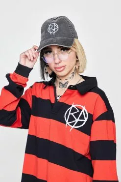 BROKEN PROMISES Riot Dad Hat Washed Black Headwear